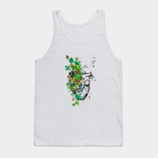 Heart anatomy, heart with four-leaf clovers Tank Top